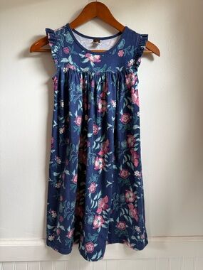 Tea Collection Girls Floral Print Ruffle Sleeveless Cotton Dress size 10